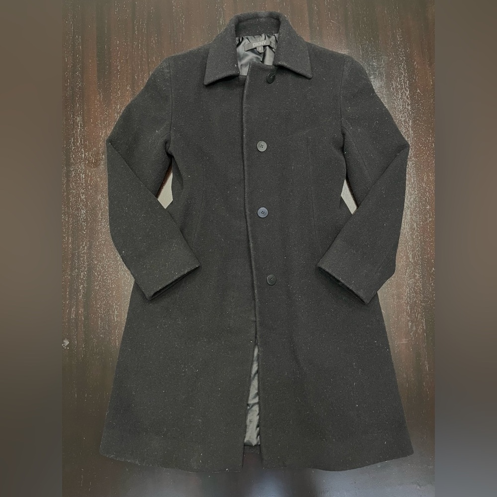 DKNY Women’s Black Wool Trench Coat